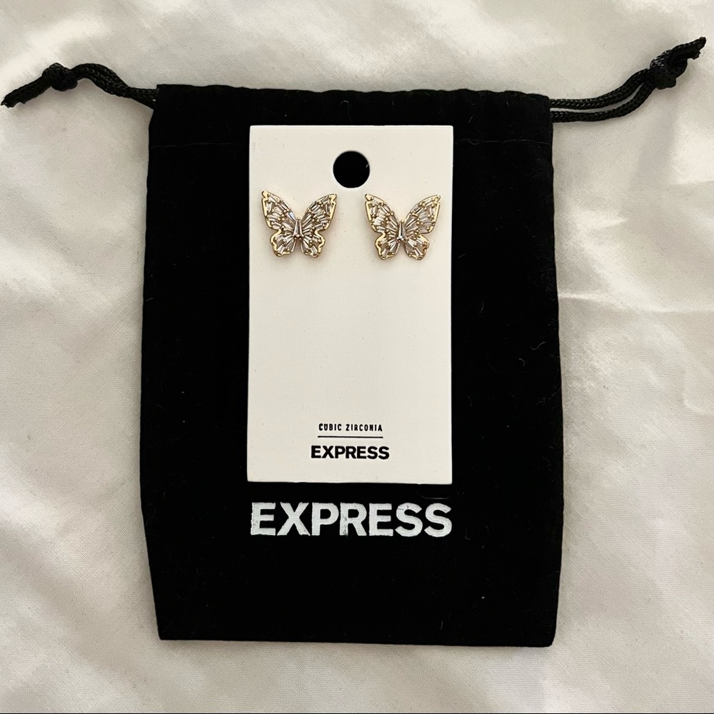 Express Gold Butterfly Stud Earnings